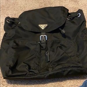 Prada Zainetto Black Tessuto Nylon Saffiano Bckpck